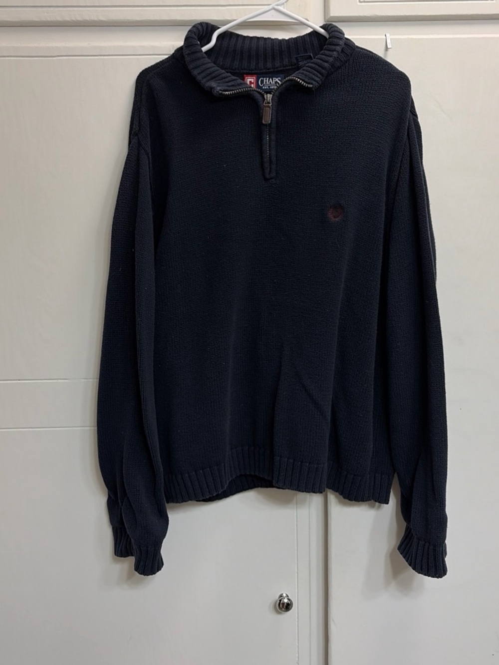 Vintage Chaps Men’s Navy Zip-Neck Sweater